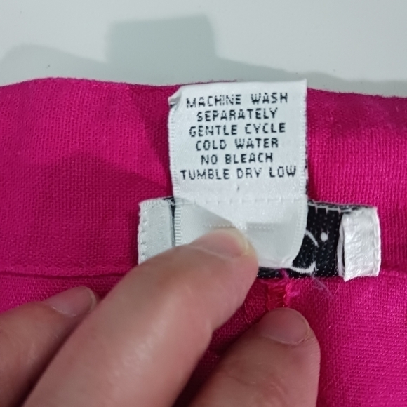 HOT pink zip up linen blend jacket - Picture 6 of 8